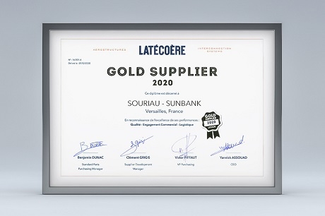 Souriau award Gold Supplier Latécoère